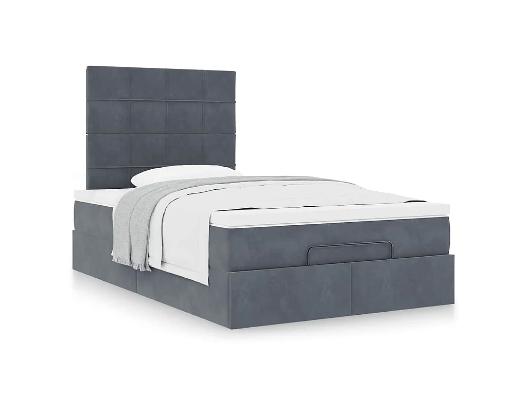 Ottoman bed met matrassen 120x200cm fluweel donkergrijs