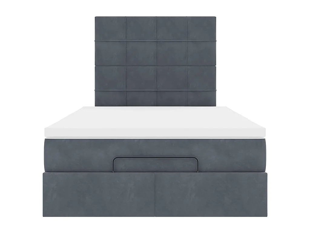 Ottoman bed met matrassen 120x200cm fluweel donkergrijs