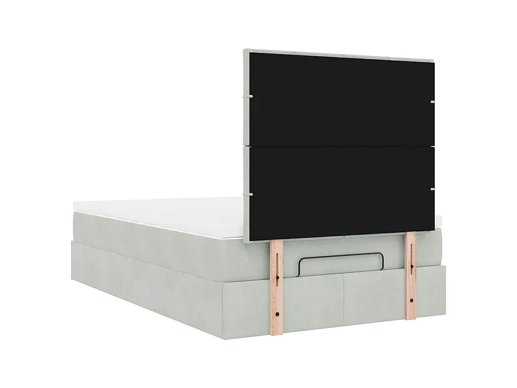 Ottoman-Bett mit Matratzen & LEDs Hellgrau 120x200 cm Samt