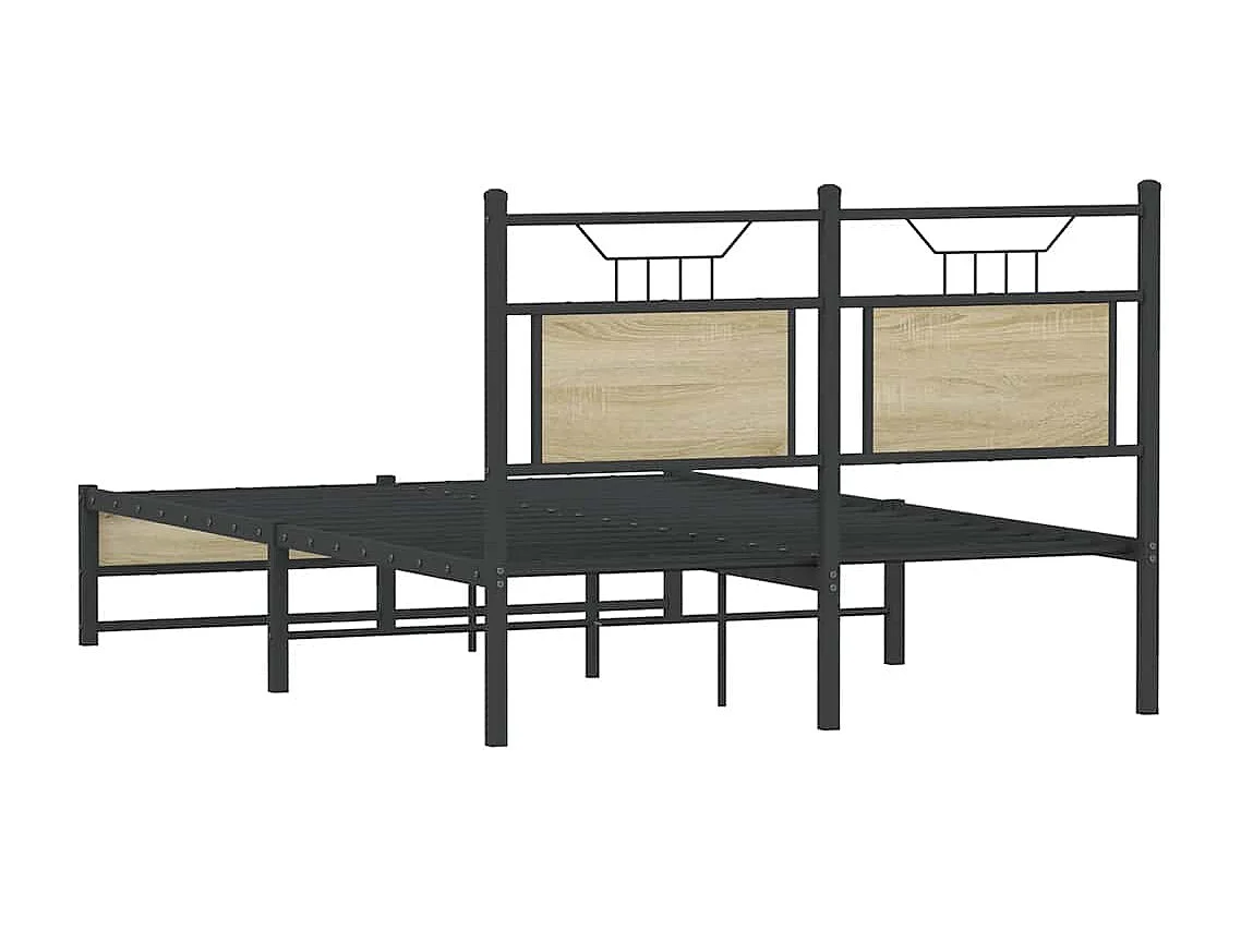 Estructura de cama sin colchón madera roble Sonoma 120x190 cm