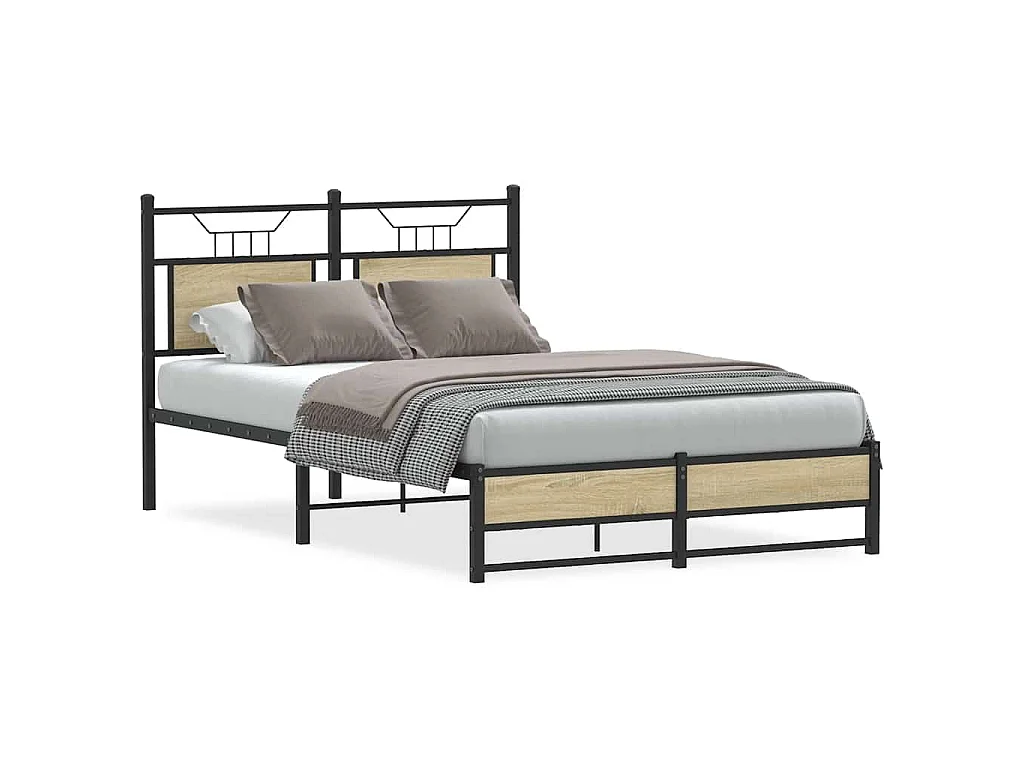 Bettgestell ohne Matratze Sonoma-Eiche 120x190 cm Holzwerkstoff