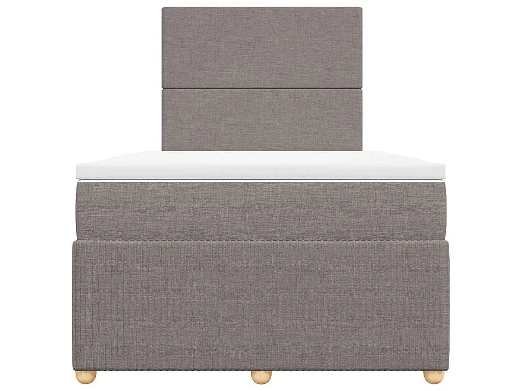 Sommier à lattes de lit avec matelas Taupe 120x200 cm Tissu