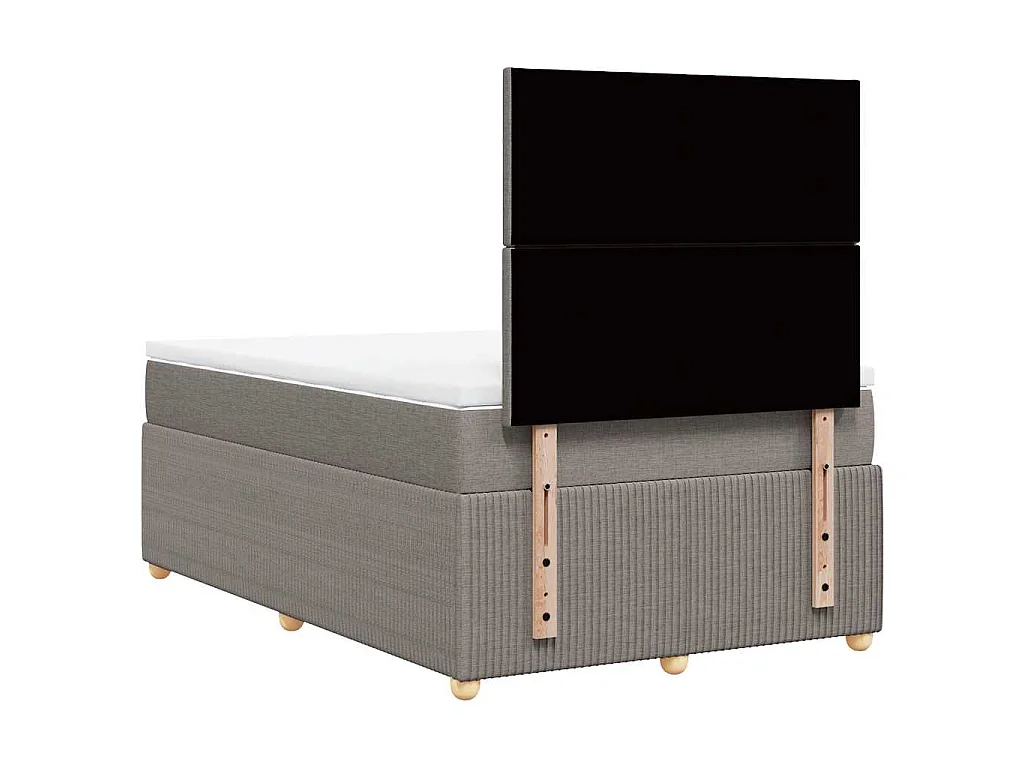 Sommier à lattes de lit avec matelas Taupe 120x200 cm Tissu