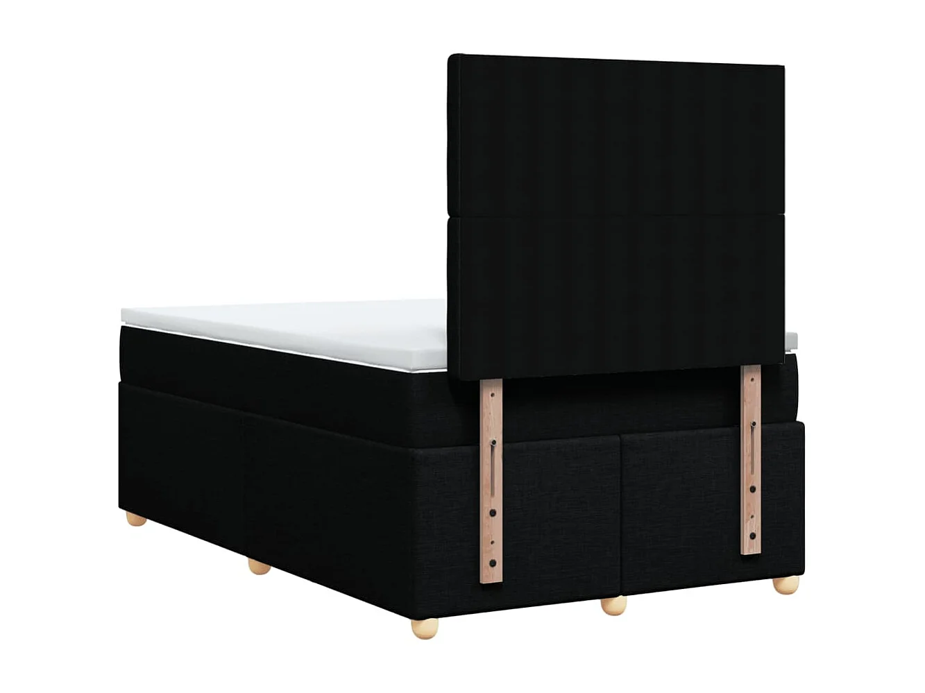 Cama box spring con colchón tela negro 120x190 cm