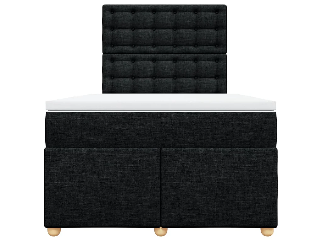 Cama boxspring com colchão 120x190 cm tecido preto