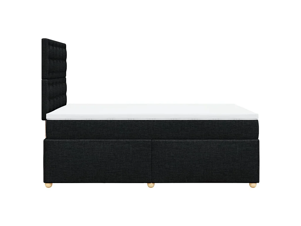 Cama boxspring com colchão 120x190 cm tecido preto