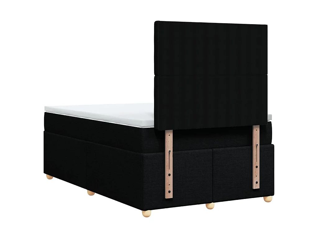 Cama boxspring com colchão 120x190 cm tecido preto