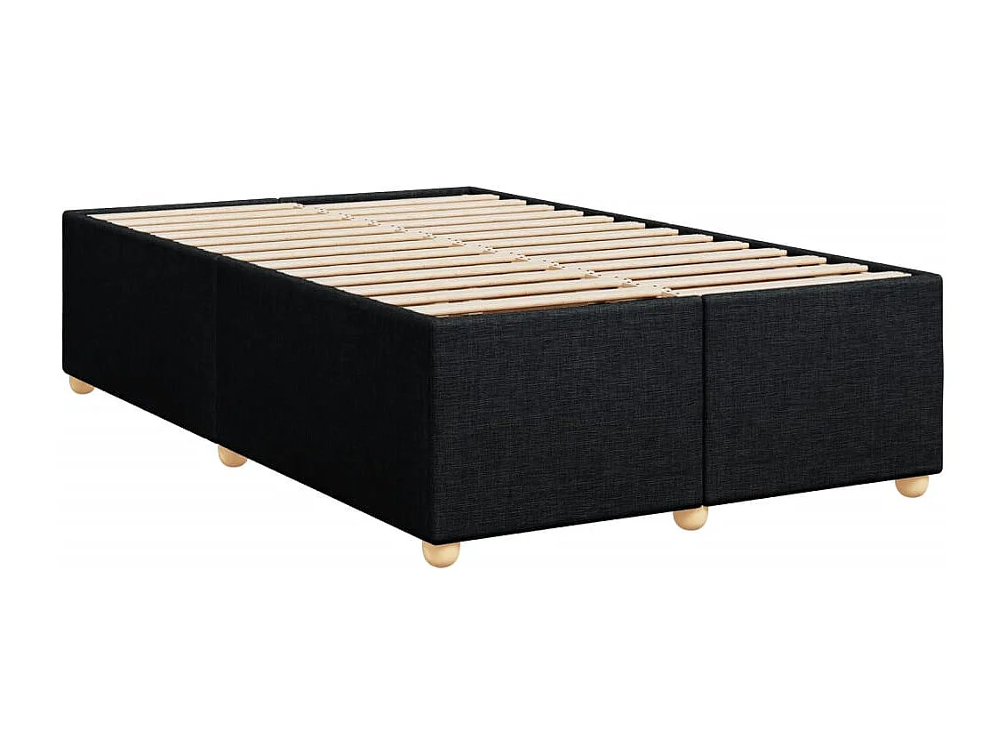 Cama boxspring com colchão 120x190 cm tecido preto