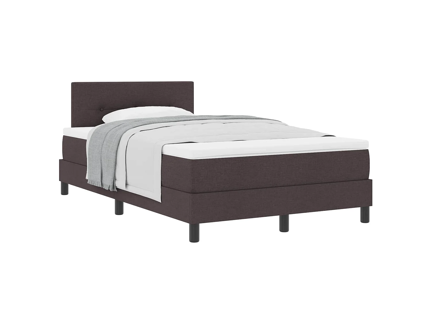 Boxspringbed met hoofdeinde Donkerbruin 120 x 190 cm Stof