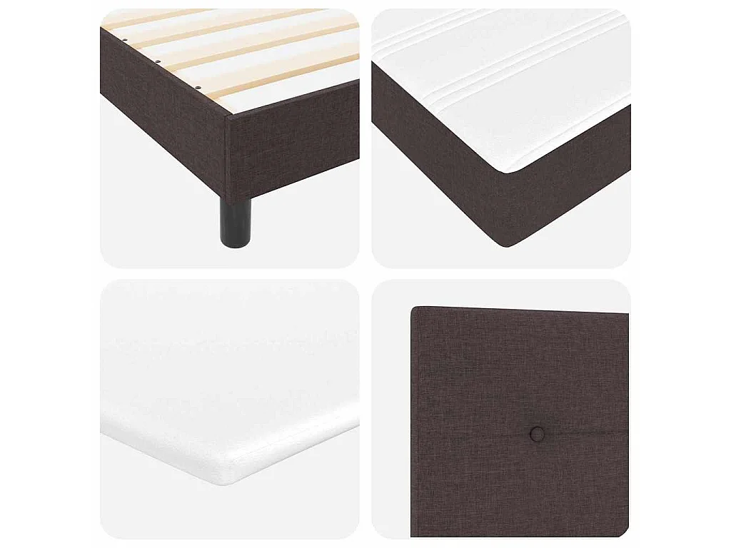 Boxspringbed met hoofdeinde Donkerbruin 120 x 190 cm Stof