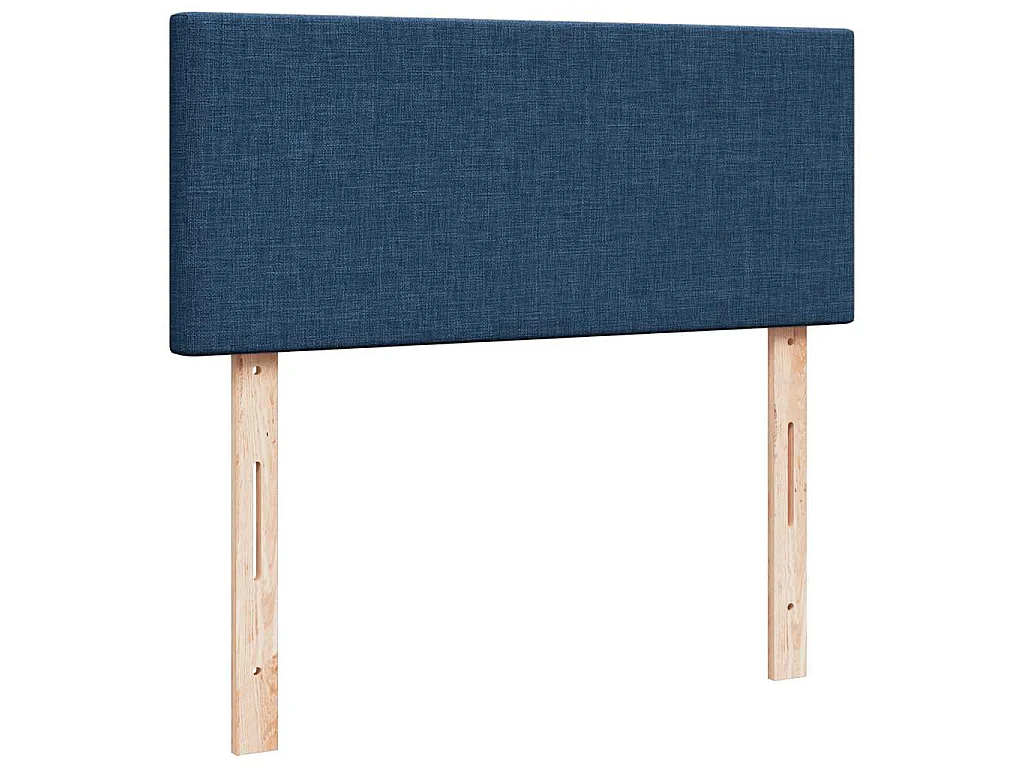 Cama box spring con colchón tela azul 120x200 cm