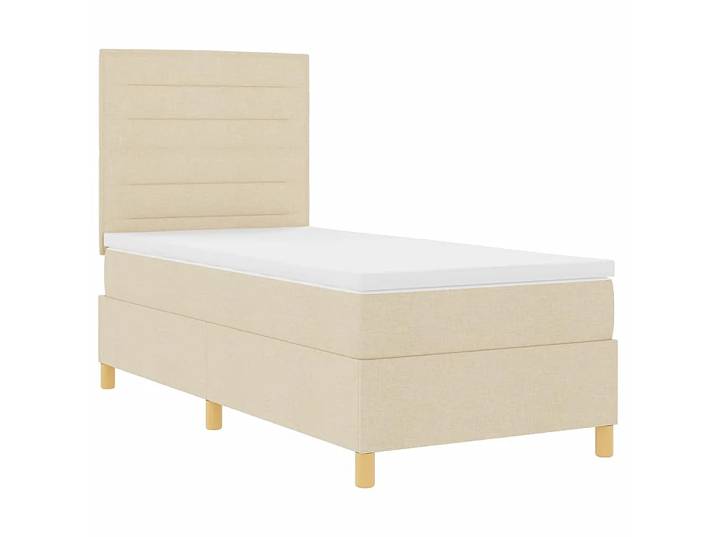 Boxspringbed met matras met hoofdeinde Crème 100 x 200 cm Stof
