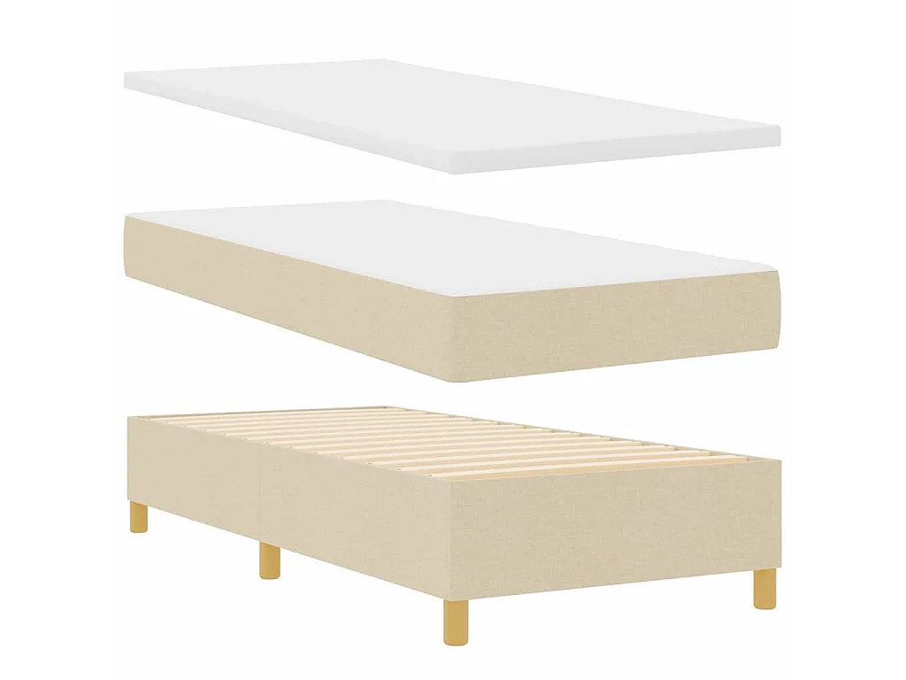 Boxspringbed met matras met hoofdeinde Crème 100 x 200 cm Stof