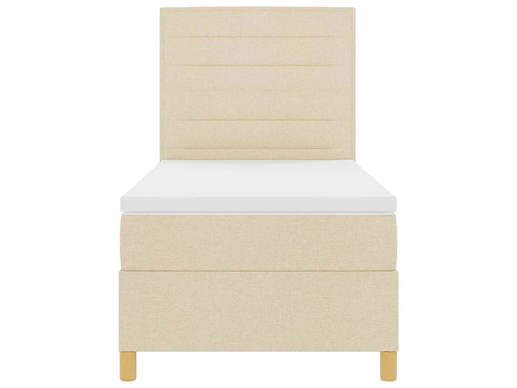 Boxspringbed met matras met hoofdeinde Crème 100 x 200 cm Stof