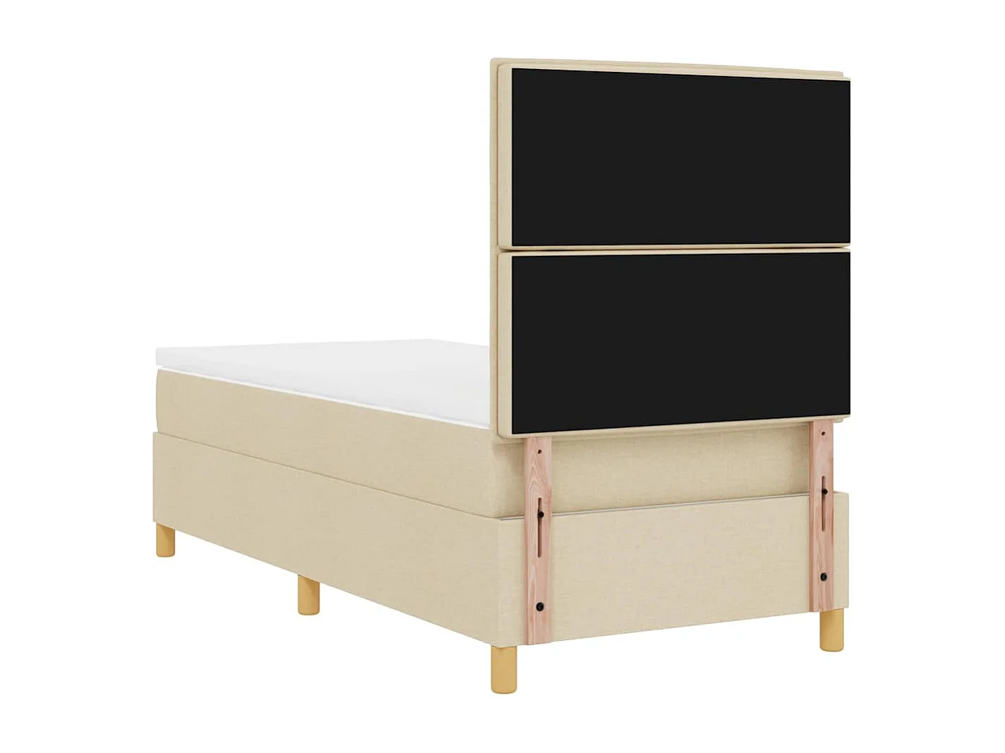 Boxspringbed met matras met hoofdeinde Crème 100 x 200 cm Stof