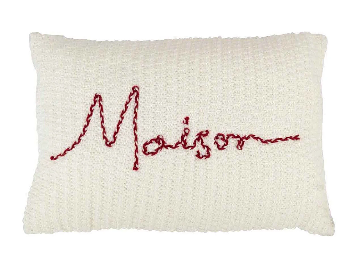 Cuscino rettangolare con stampa in poliestere bianco 40x60 cm