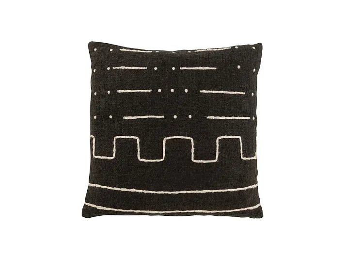 Coussin Déco "Dessin Graphique" 45x45cm Noir