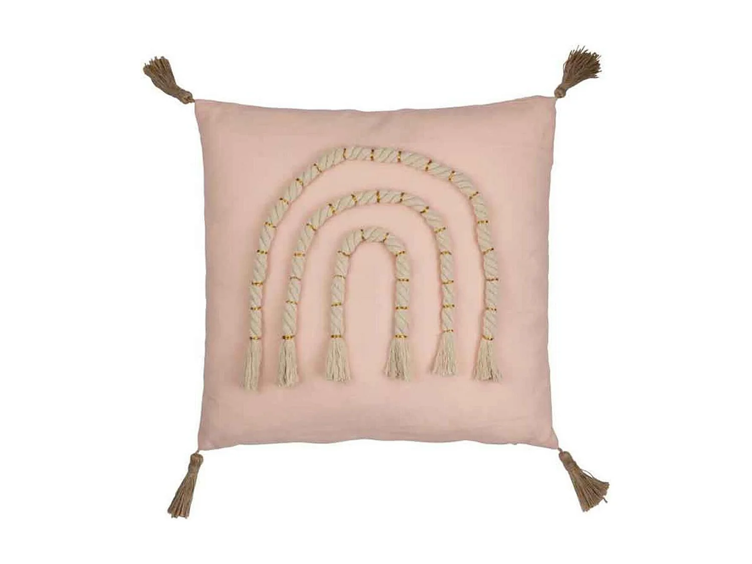 Cuscino quadrato arcobaleno in poliestere rosa 40x40 cm