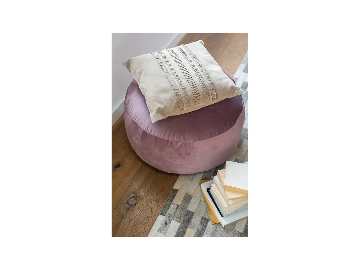 Cojín cuadrado con línea de cuero gris claro 43x43cm