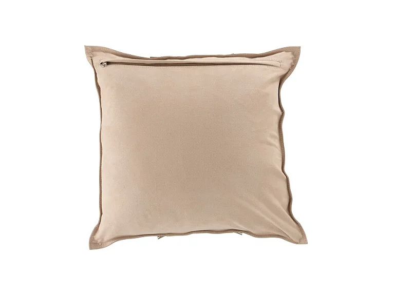 Coussin Déco Carré Cuir "India" 45x45cm Gris Clair