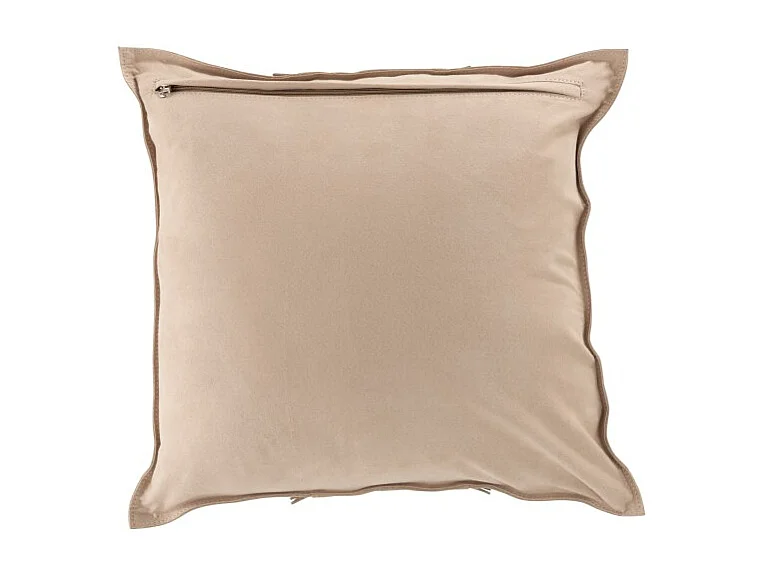 Coussin Déco Carré Cuir "India" 45x45cm Gris Clair