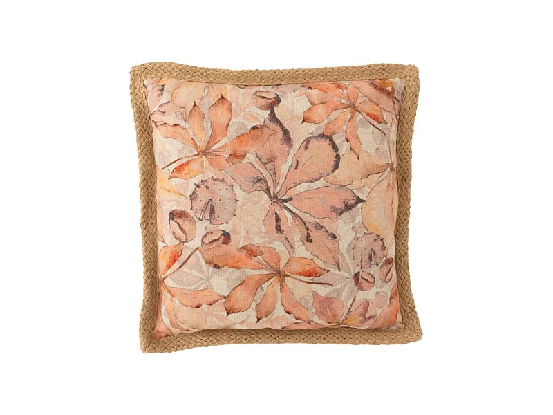 Coussin Déco Imprimé "Garden" 49x49cm Naturel