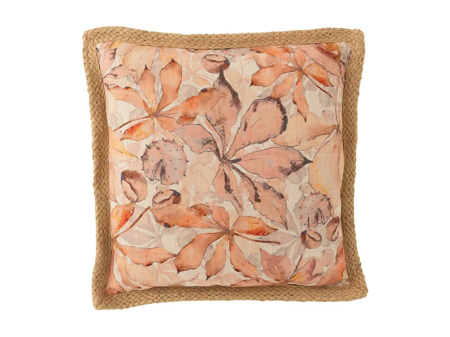 Cuscino quadrato con motivi in cotone beige 49x49 cm