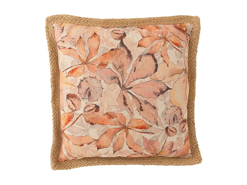 Cuscino quadrato con motivi in cotone beige 49x49 cm