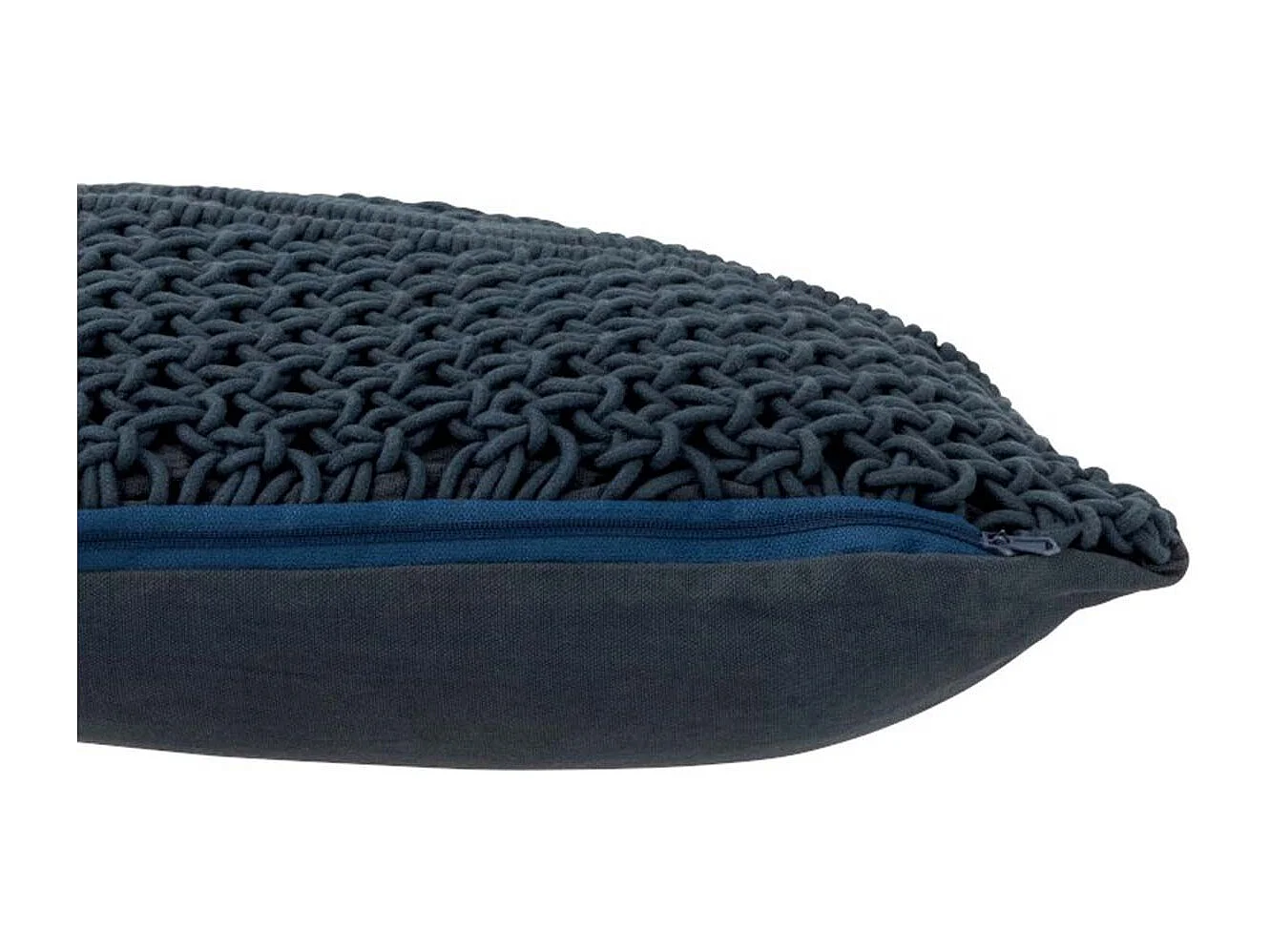 Cuscino quadrato in stile macramÃ¨ in cotone blu navy 45x45 cm