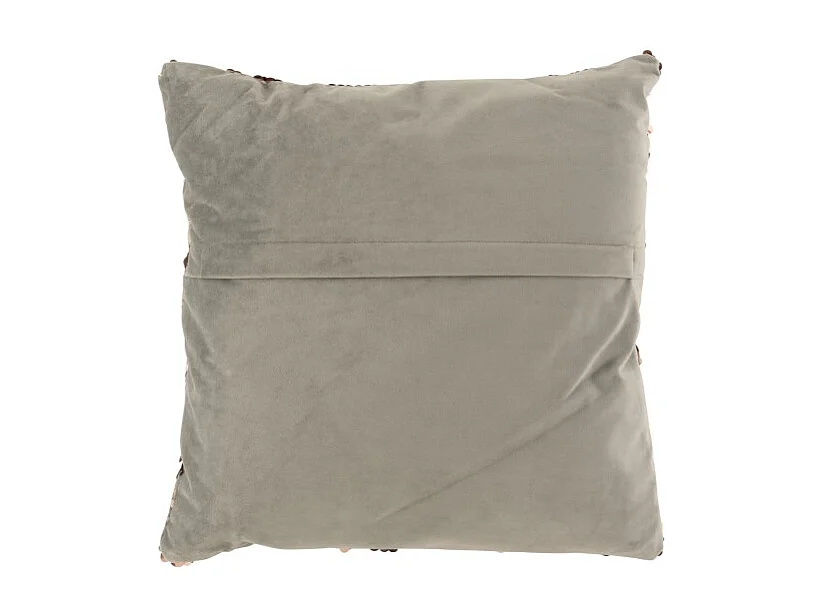 Cojín de lentejuelas de terciopelo rosa y gris de 45x45cm