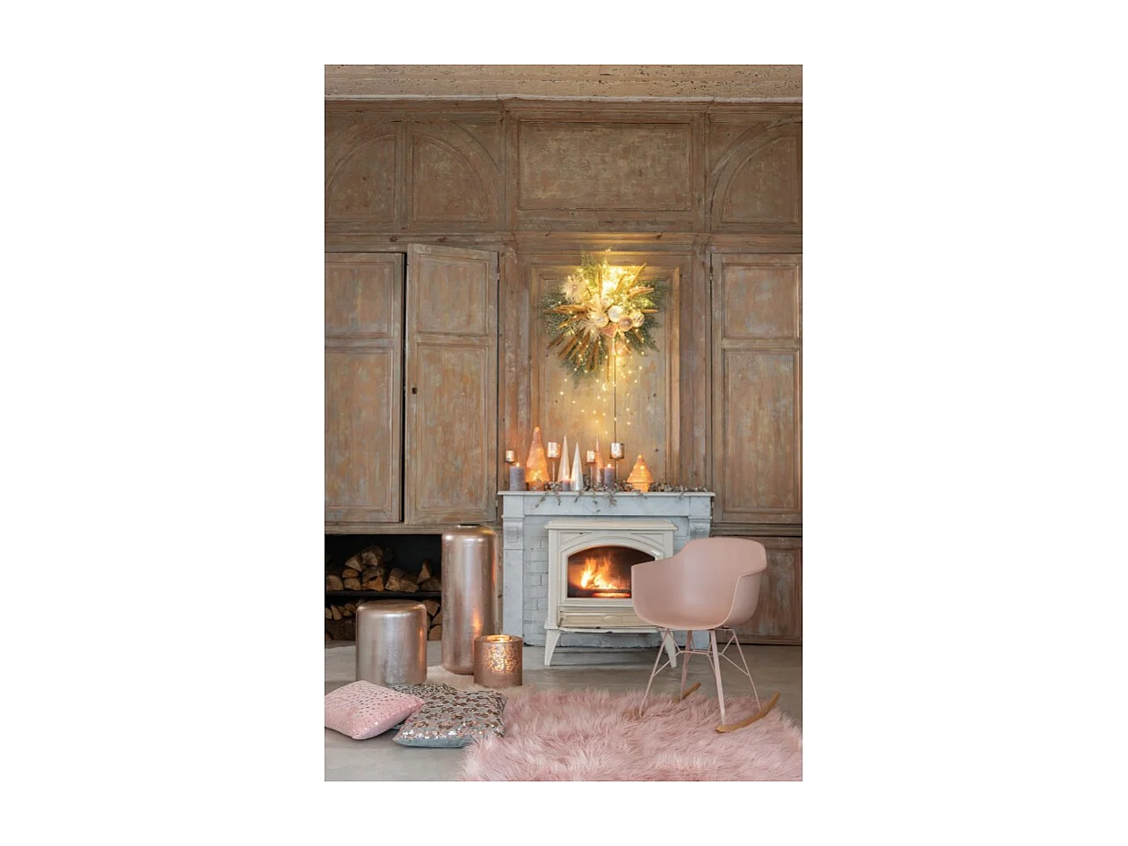 Cojín de lentejuelas de terciopelo rosa y gris de 45x45cm