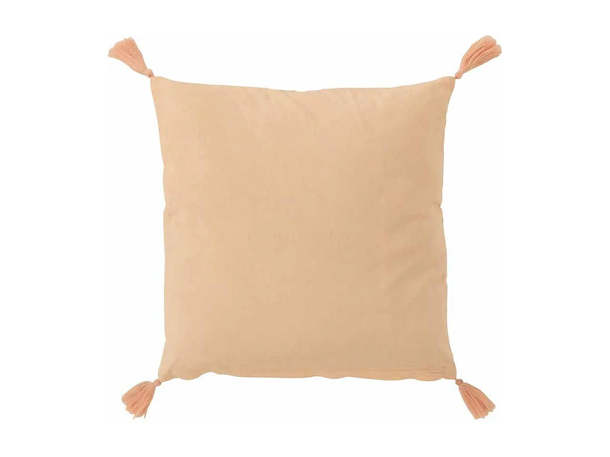 Coussin Déco à Pompon "Ibiza" 45x45cm Pamplemousse