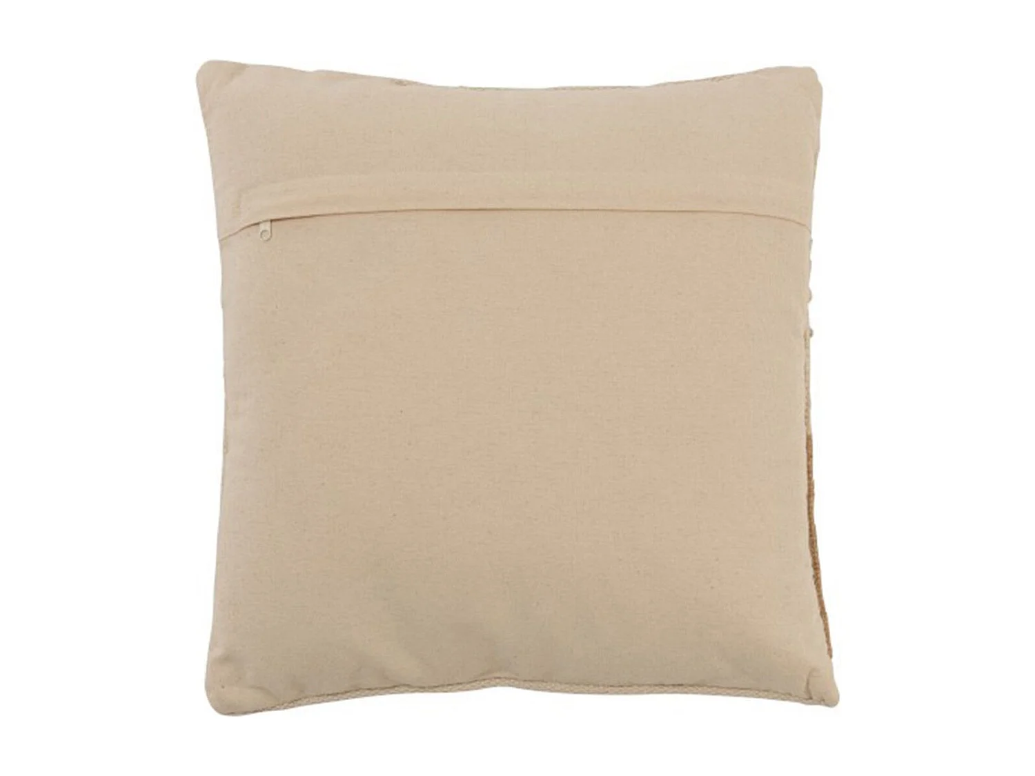 Cuscino quadrato con frange in cotone beige 44x44cm