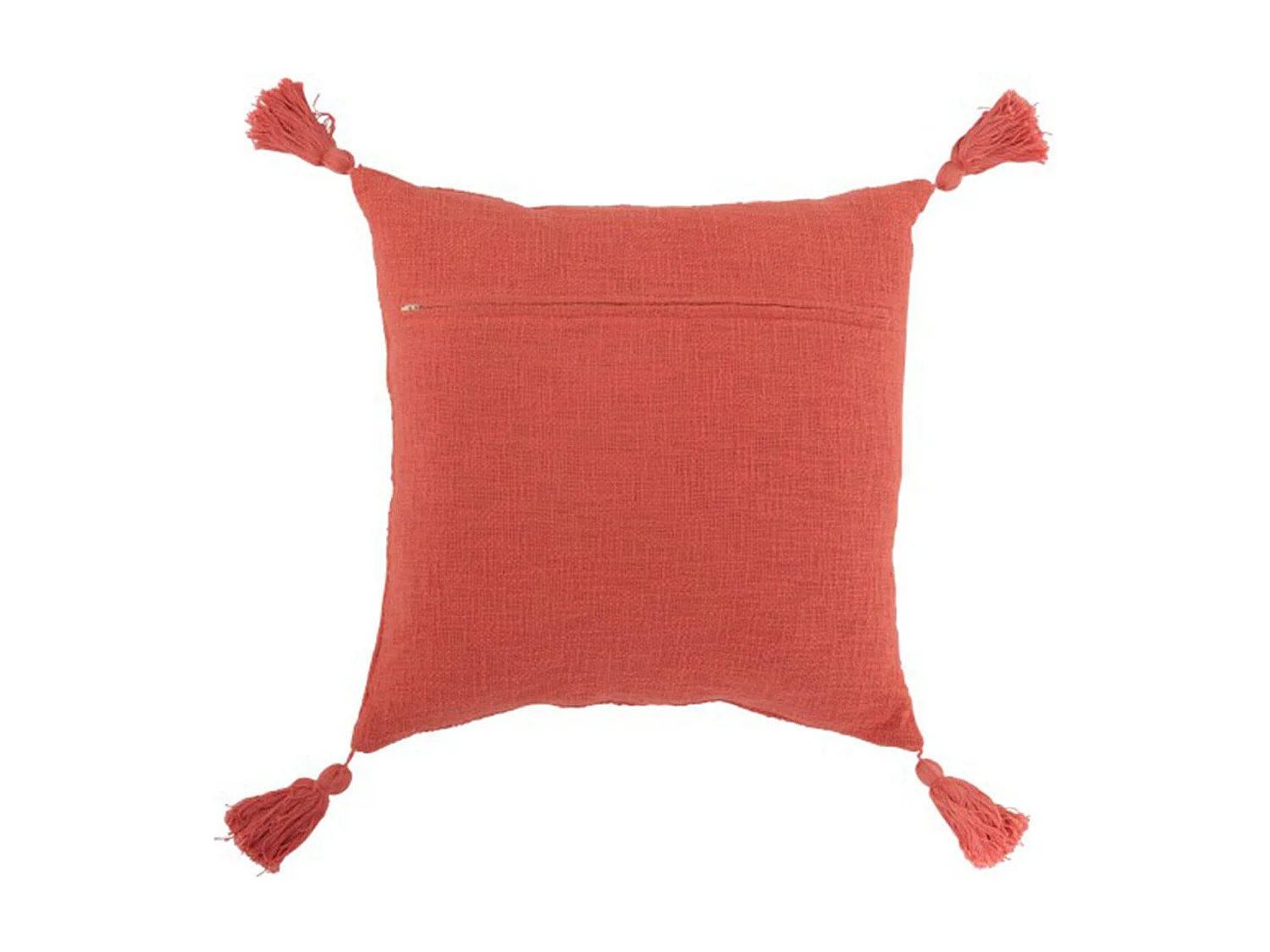 Cuscino quadrato all'uncinetto in cotone rosa 45x45 cm