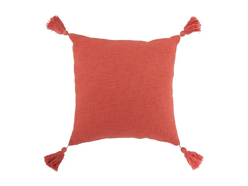 Cuscino quadrato all'uncinetto in cotone rosa 45x45 cm