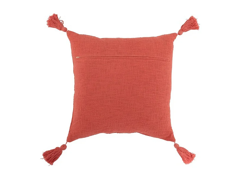 Coussin Déco à Pompons "Terwin" 45x45cm Rose
