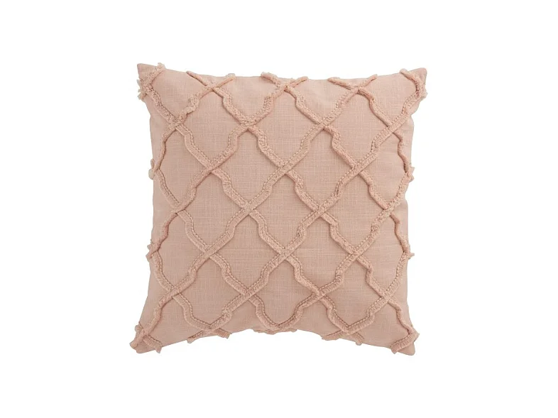 Coussin Déco Carré "Losanges" 43x43cm Rose