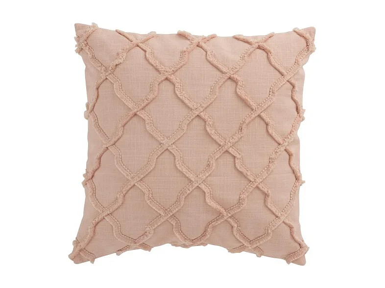 Coussin Déco Carré "Losanges" 43x43cm Rose