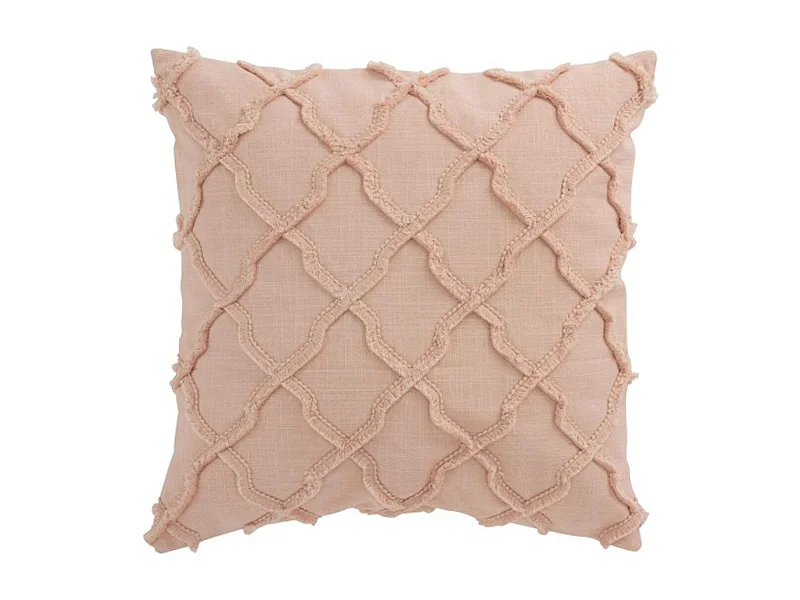Coussin Déco Carré "Losanges" 43x43cm Rose