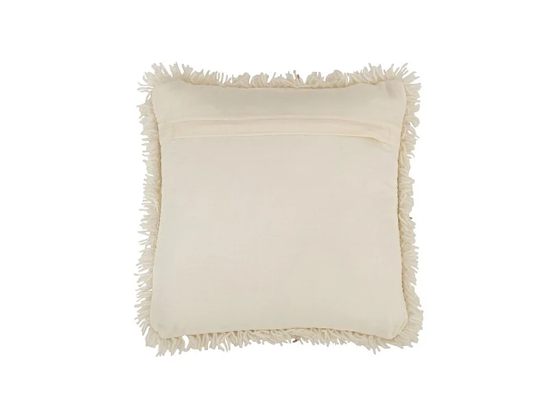 Cojín cuadrado de algodón blanco y dorado de 47x47cm