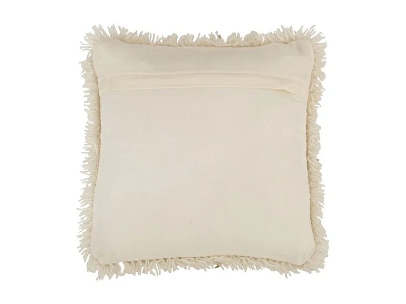 Cojín cuadrado de algodón blanco y dorado de 47x47cm