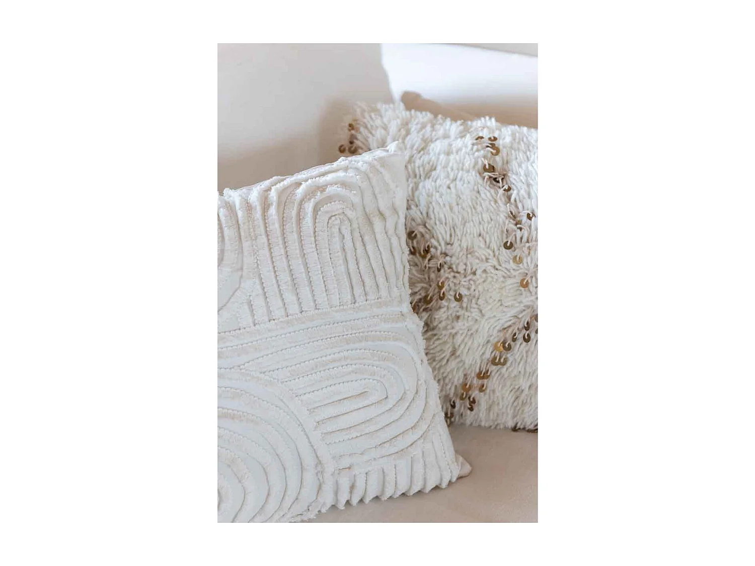 Cuscino quadrato in cotone bianco e oro 47x47cm