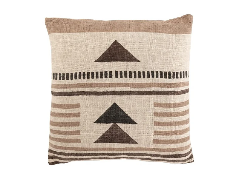 Coussin Imprimé "Linea" 45x45cm Beige & Marron