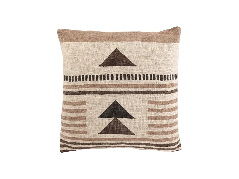 Coussin Imprimé "Linea" 45x45cm Beige & Marron