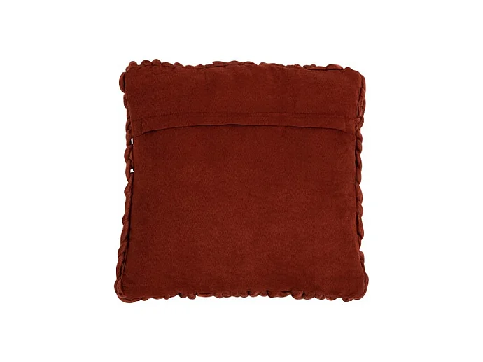 Coussin Déco Carré "Tricoté" 40x40cm Rouge