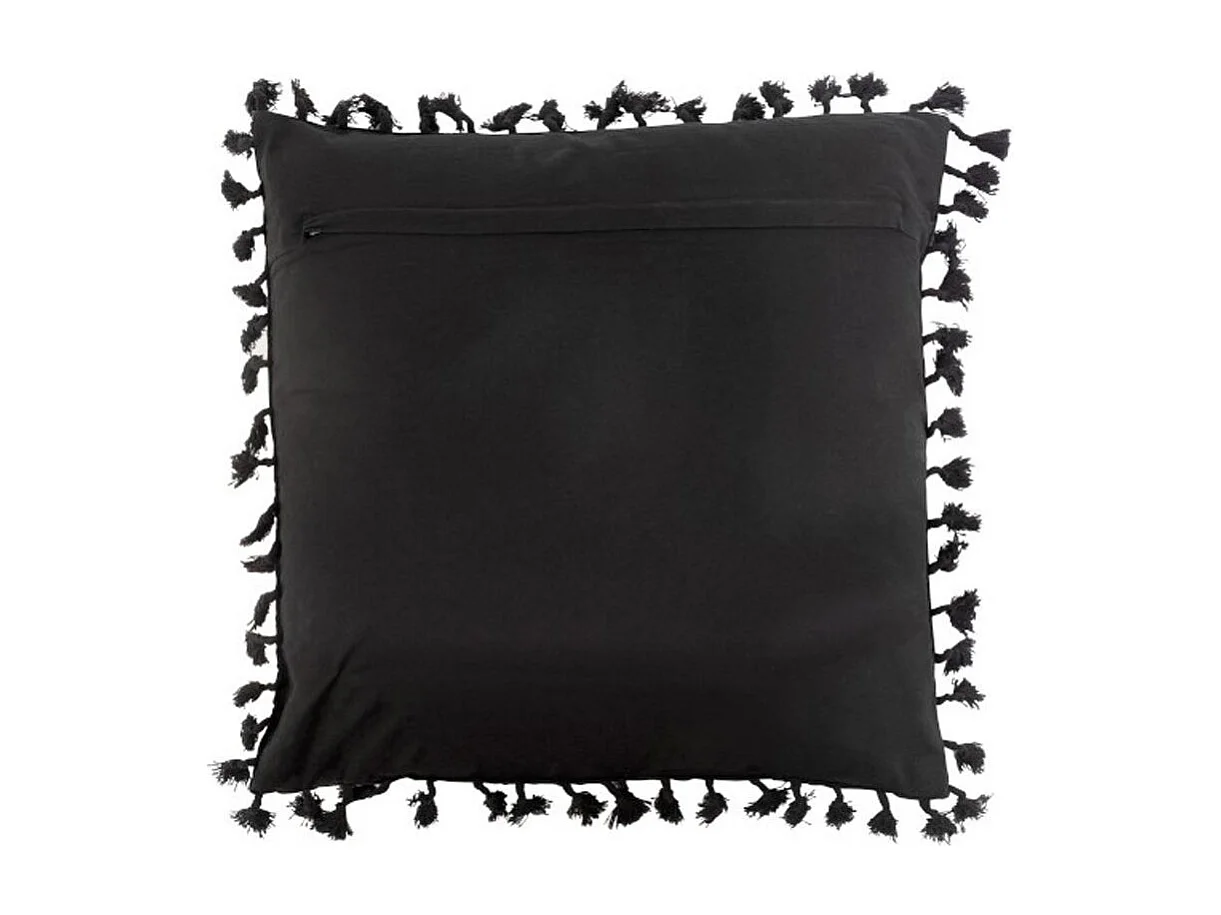 Cuscino quadrato in stile marocchino in cotone nero 45x45cm