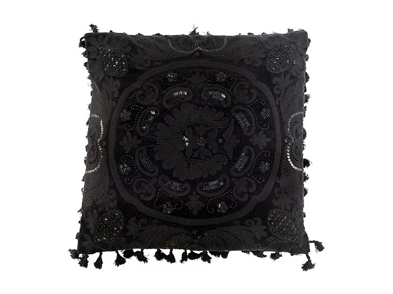 Coussin Déco "Marocain" 45x45cm Noir