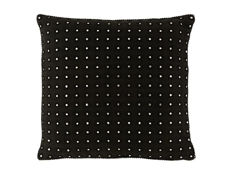 Coussin Carré Déco "Miroir" 45x45cm Noir