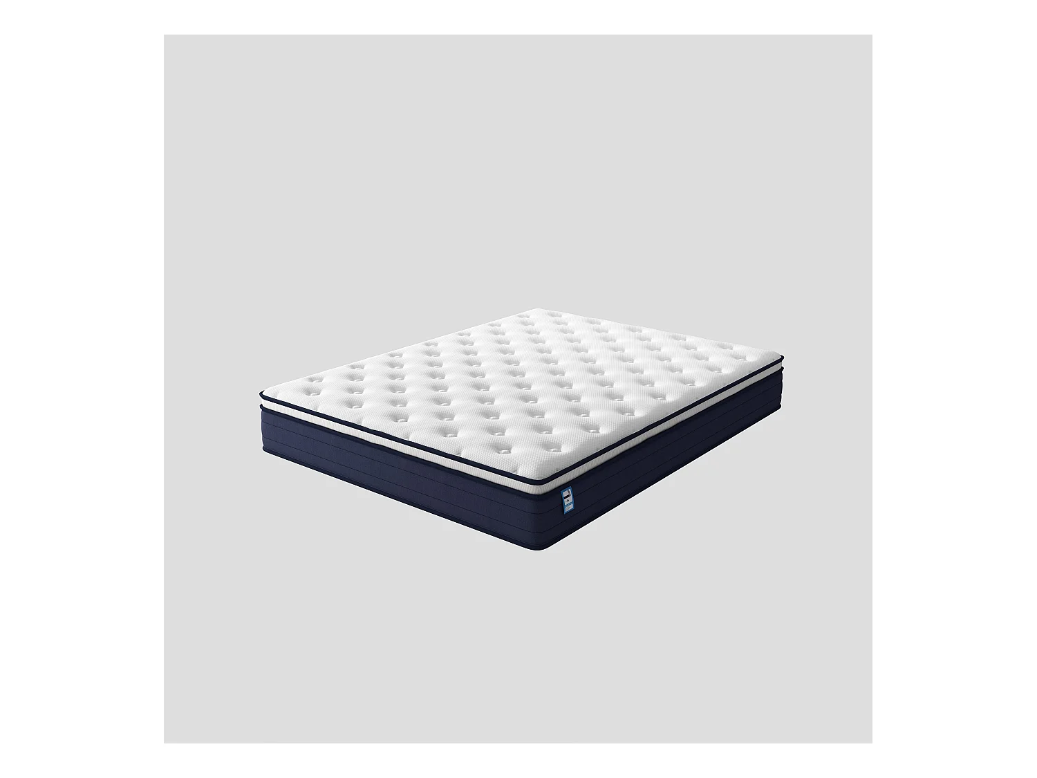Ensemble Matelas à ressorts + Cadre de lit Plateforme Capitonné 140x190cm, Epaisseur du Matelas 20cm