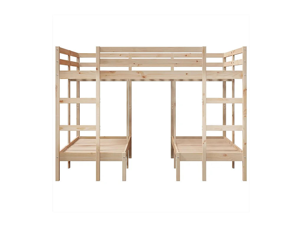 Lit superposé triple 140x200/70x140 cm bois de pin massif